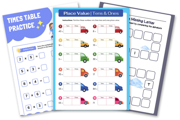 kids worksheets, tpt, math worksheets