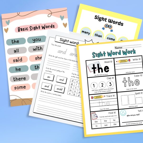 sight words and reading pack printable worksheets free